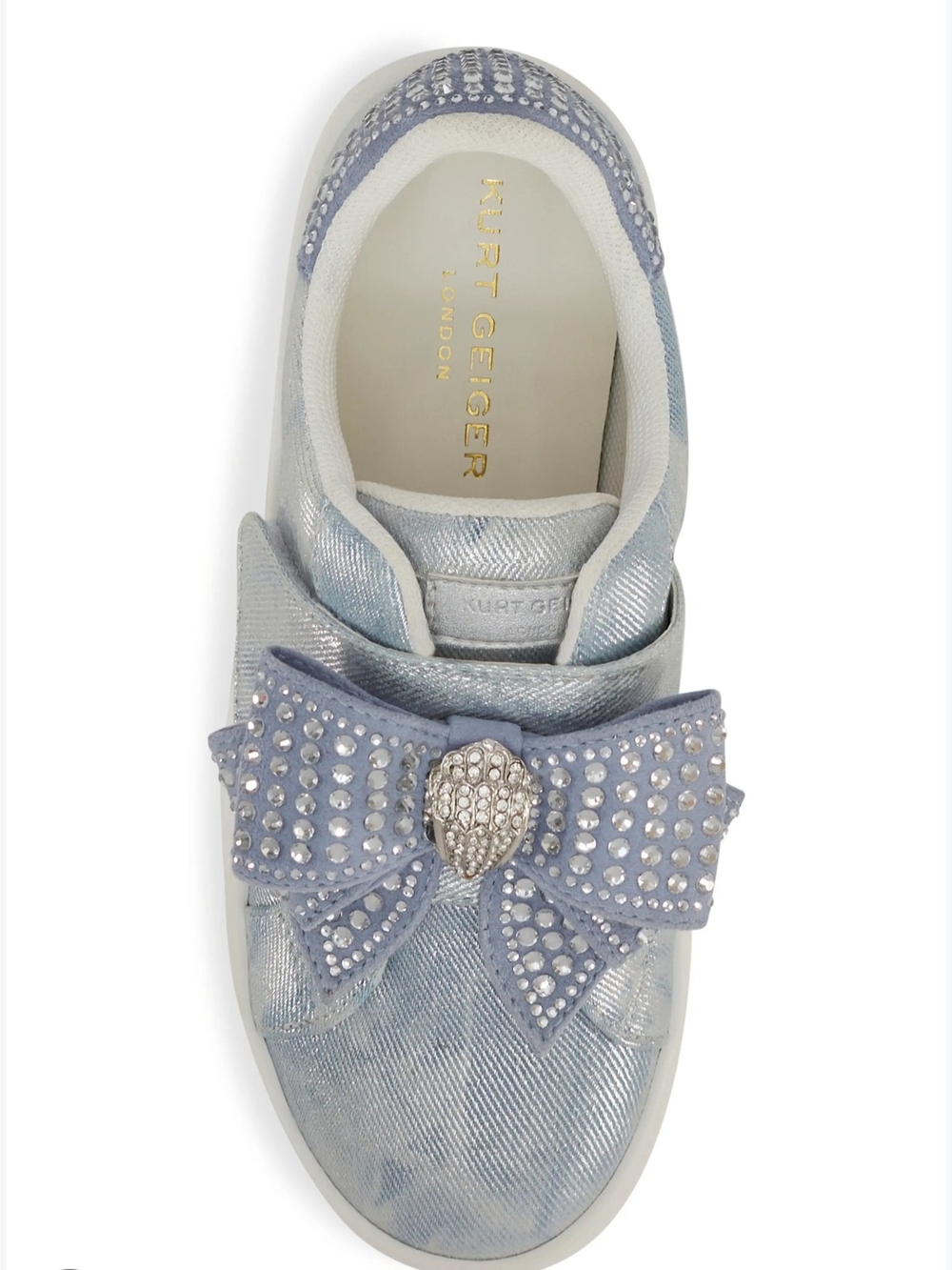 Kurt Geiger Women’s Light Blue Bow Detail Slip-On Sneaker